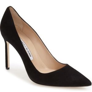 Manolo Blahnik BB Suede Heels 37.5 / Black